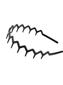 Set Of 2 Women Zig Zag Black Plastic Sharks Tooth Hair Comb Headband Fashion Women Leopard Hairbands Hair Accessories For Daily,Hairband,Hair Hoop Headbands - 彩色 - 查看 7