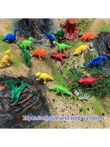 20pcs/Set Mini Dinosaur Toys, Soft Plastic Dinosaur Models, Christmas Gift (Random Color) - Multicolor - View 9