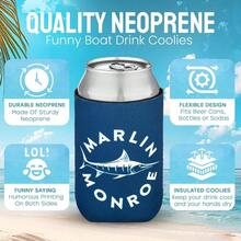 10 Pack Can Cooler Sleeves - Boat Party Favors - Nautical Party Decorations, Accessories - Funny Beer Cooler, Blue, 44 - Azul / Patchwork - Ver 5