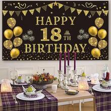 18th Birthday Decorations Men - Black Gold 18th Birthday Backdrop 5.9 X 3.6 Fts Happy 18th Birthday Decorations Photography Supplies Background Birthday Party Decorations - Telón de Fondo Para 18 Cumpleaños, Color Negro Y Dorado - Ver 9