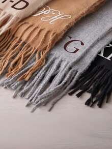 1pc Custom-Made Name Scarf, Custom Shawl Wraps For Women, Shawl With Name Printed On It,Monogrammed Pashmina Scarf,Exquisite Scarf, Hand-Written Text Scarf, Printed Pashmina Shawl,Customized Text, Personalized Gifts,Soft And Cozy Shawl ,Oversized Scarves,Shawls And Wraps For Evening Dresses