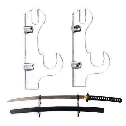 Double-Layer Sword Display Rack, Wall-Mounted Samurai Sword Holder