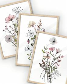 Oak Wood Framed Wildflower