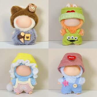 Conjunto de ropa de mini muñeca, compatible con Labubu Generación 4, accesorios de ropa, ropa para vestir muñecas (sin muñeca)