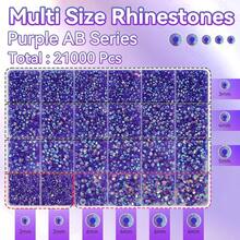 21000Pcs Purple AB Rhinestones For Bedazzling Kit, Mix Sizes Jelly Bedazzling Resin Gems, Gems Bedazzling For Crafting, Flatback Resin Rhinestones For Craft DIY Face Makeup{"Color_name":"S24"} - S24 - 查看 3