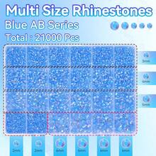 21000Pcs Blue AB Rhinestones For Bedazzling Kit, Mix Sizes Jelly Bedazzling Resin Gems, Gems Bedazzling For Crafting, Flatback Resin Rhinestones For Craft DIY Face Makeup{"Color_name":"S23"} - S23 - 查看 3