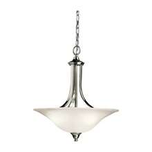 Kichler Dover 19&#34; 3 Light Convertible Pendant Or Semi Flush With Etched Seeded Glass In Brushed Nickel