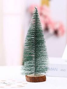 2 peças de simulação de pinheiro agulha mais neve - decoração de árvore de Natal branca de neve, materiais decorativos para mesa, mini árvore de Natal de fundo plano, árvores de Natal artificiais leves, decoração perfeita para mesa para ocasiões festivas (10 cm)