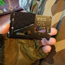 1pc 14-In-1 Credit Card Survival Tool, Multifunction, Tactical Gift For Men,14 In 1 Beer Opener Survival Card Tool,Credit Card Sized Wallet Multitools Gift For Men & Gadgets Tactical Survival Tools - Black - View 6