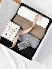 1 Box Women's Solid Color Chiffon Modal Hijab Headscarf, Casual Scarf, Viscose Headscarf, Hijab Accessories, Scarves For Women, Jersey Hijab Ribbons Decor, Multi-Colors Available, Versatile Head Wrap & Long Scarf, Can Be Used As Gifts (5 Hijabs + 2 Silk Scarf Clips) For Dress