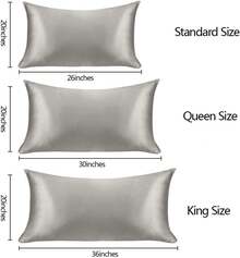 % Silk Pillowcase,21 Momme Both Side Real Silk Pillowcases Hidden Zippered Slip Silk Pillowcase Soft Breathable Hair, Skin And Good Sleep(, Standard:20x26) - Chim công xanh - Xem 7