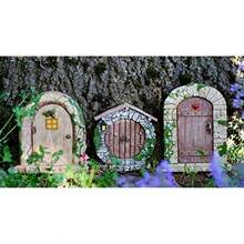 Top Collection 5.25" Miniature Fairy Garden And Terrarium Charming Round Door Decor Small - Brown - View 3