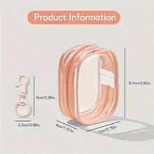 1pc Cute Mini Transparent Storage Bag With Keychain - Compact Storage Box For Chargers, Cables, Earphones, Jewelry - Portable Zippered Pouch, Scratch-Resistant - Suitable For Travel, Office, School, Home - Fashion Accessory For Women (White/Pink/Purple/Black) - Ideal Gift For Women And Teens, Cable Management, Joke Design, Durable Material, Office Workers Christmas