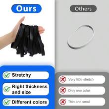 Large Rubber Bands Heavy Duty, 22 Pcs Size 107 Black Rubber Bands, Elastic Bands Suitable Office Supplies And Trash Cans.