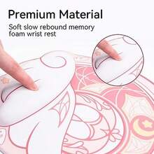 Ergonomic Mouse Pad With Wrist Rest Support NonSlip Base Mouse Pad For Desk Small Gaming Mouse Pad For LaptopComputer Home And Office Star Wings Series - 粉色 - 查看 3