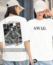 Camiseta  Swag Hailey Dança Rap Pop Música Álbum Camisa Unissex Plus Size Preta