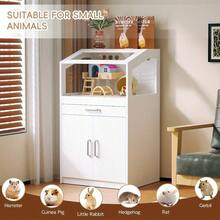 Hamster Cage With Storage Cabinet - Extra-Large Habitat, 360° Acrylic Viewing Panels, Bite-Resistant Design & Easy-Clean Pull-Out Drawer For Hamsters, Rabbits, Guinea Pigs, Hedgehogs, Large Hamster Cage, Small Pet Habitat, Multilevel Habitat, Reinforced Frame, Pet Habitat, Pet Enthusiasts - Large - 查看 5