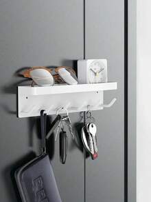 Wall-Mounted Key Storage Rack, Hook For Entrance Hall, Bedroom, Bathroom, Kitchen, No-Drill Door-Mounted Hanging Rack With Multiple Hooks - Multicolor - View 8