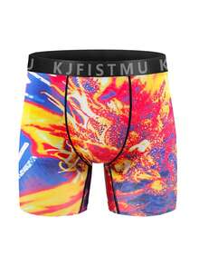 KJFISTMU Men's Boxer Briefs, 12-Piece Random Set, Breathable Underwear, Antibacterial, Stylish Men's Printed Graffiti, Comfortable Fit, Quick-Drying, Elastic Waistband With Anti-Slip And Secure Fit, Soft And Lightweight Fabric, Sports Men's Underwear - 彩色 - 查看 6