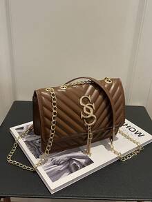 Bolso de Hombro/Axila para Mujer, Casual, Minimalista, Espacioso, Ligero y Versátil - Café - Ver 9