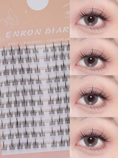 120pcs Fish Tail False Eyelashes, Curled And Naturally Extended Appearance, Sparkling Eyes, Soft And Comfortable Voluminous Dramatic Lash Shape. Lightweight And Reusable, Perfect Makeup, Ideal Gift For Friends, Girlfriends, Family Or Holidays