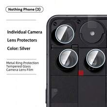 Tempered Glass Screen Protector, Anti-Scratch High Definition Anti-Peeping Film, Metal Eagle Eye Lens Film For Nothingphone3