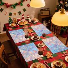 1set/1pc/4pcs/6pcs/100pcs Wildflower Printed Placemats, Heat-Insulating Placemats, Suitable For Home Decoration, Festival Dining, Kitchen And Party Decoration, Party Placemats, Can Be Given As Gifts