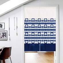 Japanese Indigo Noren Doorway Curtain Tapestry Shibori Tie Dye Pattern Door Curtain Rustic Boho  Room Divider Home Decoration 29 X 47 Inches