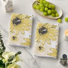 2 Stück Vintage Blume Muster Geschirrtücher, super saugfähige Mikrofaser moderne Putztücher, Kochbacken Geschirrtücher, Geschirrlappen, Handtücher, super weich & hochsaugfähig, Küchendekoration, Nachbarschaftsgeschenk, Muttertagsgeschenk, Geburtstagsgeschenk, Einweihungsgeschenk für Freunde, Küchenausstattung, Haushaltsgegenstände