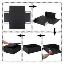 Extra Large Gift Box With Lid 17x13x6 Inches, Black Gift Boxes For Presents Packaging For Birthdays, Valentine's Day, Christmas, Anniversaries Include Shredded Paper Fill, Envelope Card Ribbon,BXIUHFH - 多色196 - 查看 5