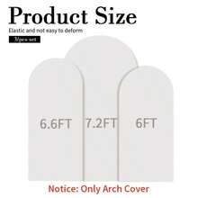 3pcs Set Pink Blue Beige Spandex Double Sided Arch Cover For Wedding Birthday Party Banquet Ceremony & Gift Decoration Easy Install Elegant Backdrop Kit 6ft+6.6ft+7.2ft Solid Color Design - 白色 - 查看 1