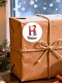 Customized Round Christmas Stickers, Customizable Text/Personalized Christmas Gift Name Stickers, Customized Santa Claus Special Delivery Sticker Labels, Customizable Santa Claus Gift Label Stickers, Customizable Text Christmas Gift Decoration Stickers - Multicolor (Christmas) - View 5
