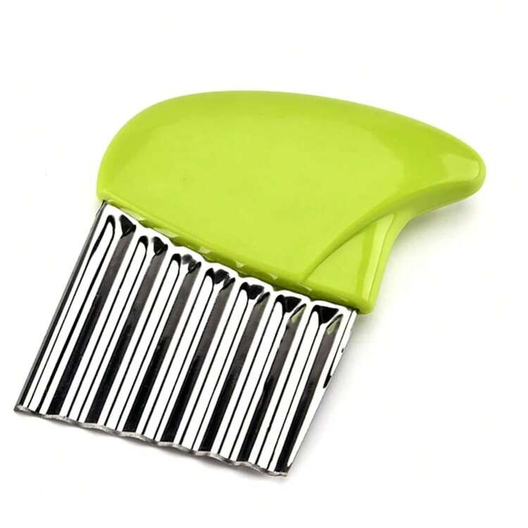 1pc Stainless Steel Wavy Potato Slicer - Deep Serrated Design, Perfect Slicing, Ideal For Restaurants And Supermarkets, Multifunctional Wavy Cutter For Potatoes, Onions, Vegetables, Waffle Fries, Salads - Kitchen Tool, Merry Christmas & Happy New Year - Multicolor - View 10