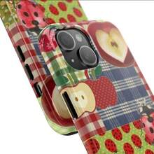 Cottagecore Patchwork Phone Case – Cute Ladybug Phone Cover For IPhone 16 15 14 13 12 11 Pro Max XR XS &  S25 S24 S23 S22 S21 Plus Ultra – Whimsical Bugs & Fruits Collage - 1 - 查看 5