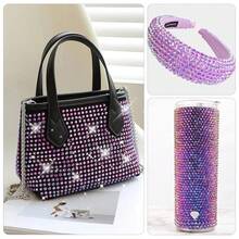 25000Pcs Purple AB Rhinestones For Bedazzling Kit, 3-5mm Resin Flatback Rhinestones Bulk Bedazzle Gems Diamonds For Crafts DIY Shoes, Clothing{"Color_name":"PurpleAB"} - PurpleAB - View 7