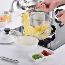 4pc Non Stick Chip Pan Deep Fat Fryer Cooking Noodle Soup Pot Frying Basket&Lid - Silver - View 4