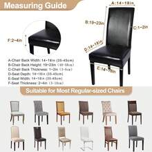 1/4/6件装纯色PU皮革椅套，可拆卸座套，适用于餐厅、酒店、家居装饰 - 彩色 - 查看 3