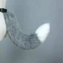 1件圣诞猫尾巴服装，可爱狐狸毛绒尾巴角色扮演猫女配饰尾巴带挂绳，适合万圣节、圣诞节、生日、家庭聚会、动漫角色扮演、情人节、圣诞礼物、新年礼物 - 彩色 - 查看 18