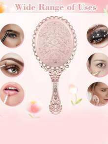 15 piezas Juego de espejos de mano chapados en oro vintage - 5 espejos compactos lindos, 5 tarjetas de agradecimiento y 5 bolsas de organza con volantes - elegante para boda, cumpleaños, despedida de soltera, Navidad, Acción de Gracias, decoración navideña