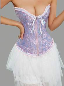 1pc Women's Corset Waist Belt, Outerwear Shaping Waist Cincher, Slim Fit Boned Waist Trainer, Breathable Waist Cincher (Random Color Lace-Up Back)