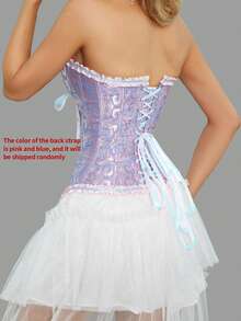 1pc Women's Corset Waist Belt, Outerwear Shaping Waist Cincher, Slim Fit Boned Waist Trainer, Breathable Waist Cincher (Random Color Lace-Up Back)