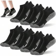 VIDA4U 7 Pares Calcetines de Hombre, Calcetas de Algodón Transpirables y Antiderrapantes, Tines Deportivas, Gym, Running, Tenis, Escalada, Fútbol y Baloncesto - Negro+Blanco - Ver 1