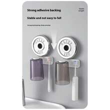 Magnetically Attached Toothbrush Holder For Rinsing Cups; No Need To Drill Holes Wall-Mounted Brushing Cup; Transparent Wash Cup