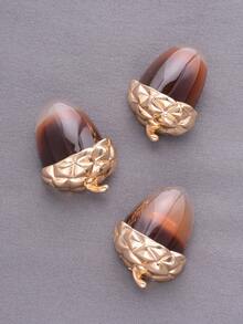 Pinecone Design Metal Buttons 5 Packs, Golden Fashion Fasteners For Coats, Sweaters, Special Occasion Garments & DIY Crafting