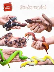 Modelo de serpiente pitón realista de goma suave grande, accesorio interactivo para bromas, pitón dorada, juguete de serpiente verde bambú, textura clara, fuerte elasticidad impermeable, material elástico suave y flexible, juguete realista con detalles completos, textura exquisita, forma natural, colección de regalos para fiestas y decoración - Multicolor 120cm - Ver 2