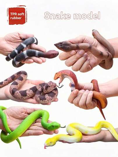 Gran serpiente de goma suave y realista, modelo de pitón, broma interactiva, pitón dorado, juguete de serpiente verde de bambú, patrón claro, elástico impermeable, hecho de material flexible suave, juguete realista con detalles completos, textura fina, forma natural, regalo de fiesta, colección y decoración