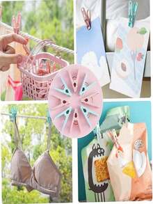 30pcs Clothes Clip With Storage Basket (Please Check The Size Before Purchasing), Waterproof, Strong Grip, Very Practical, Suitable For Drying Various Clothes, Decorating Photos, Celebrity Stickers, Etc. 30 Small Windproof Plastic Clothes Clips, Suitable For Multi-Functional Storage Baskets For Underwear And Socks - Multicolor - View 10