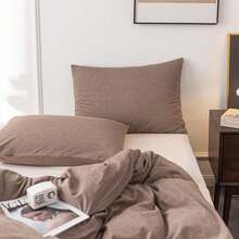 Ultra Soft 100% Cotton Solid Color Dusty Pink Queen Duvet Cover Set With Zipper Closure - 3 Pieces,  In 2025 - 咖啡 - 查看 5