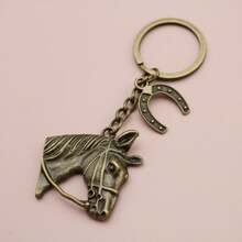 Simple Horse Head Keychain Pendant - 銀色 - 查看 6