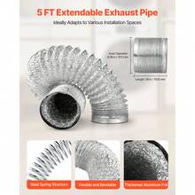 3-In-1 Indoor Dryer Vent Kit, With Bucket For Electric Dryer With 4-Inch By 5-Feet Extendable Exhaust Hose, Premium Quality & Light Weight & No Extra Accessories Required For Apartments, RVs - Round with water tank Plastic - 查看 4